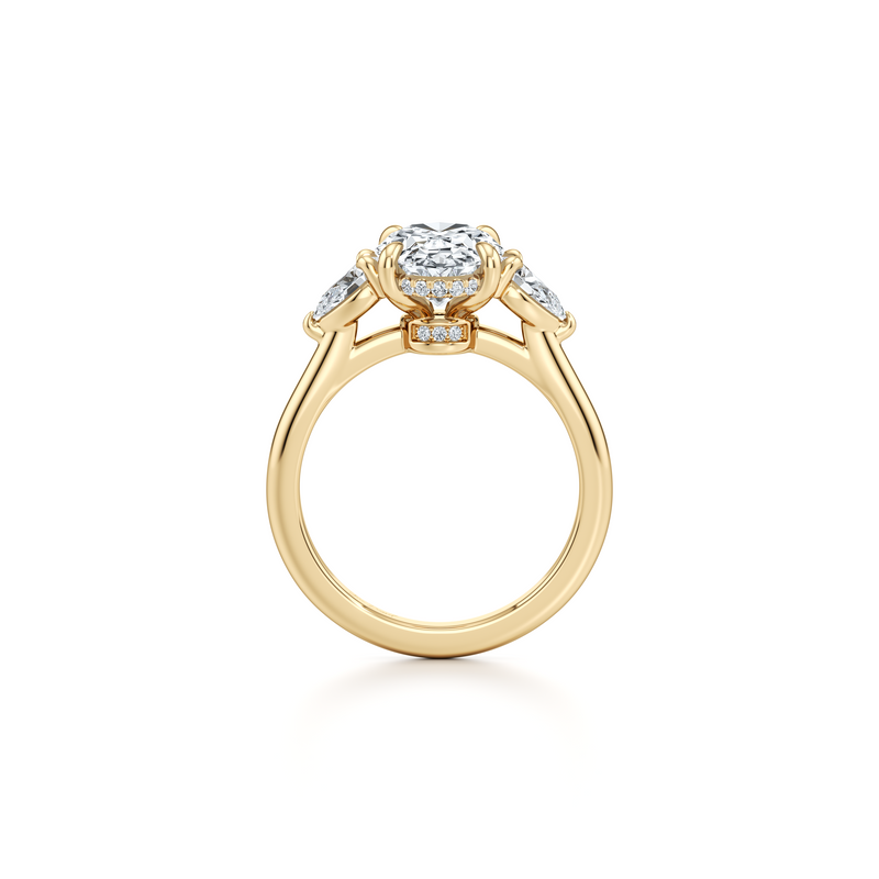 Chelsea Pear Three Stone Lab Diamond Engagement Ring image 68