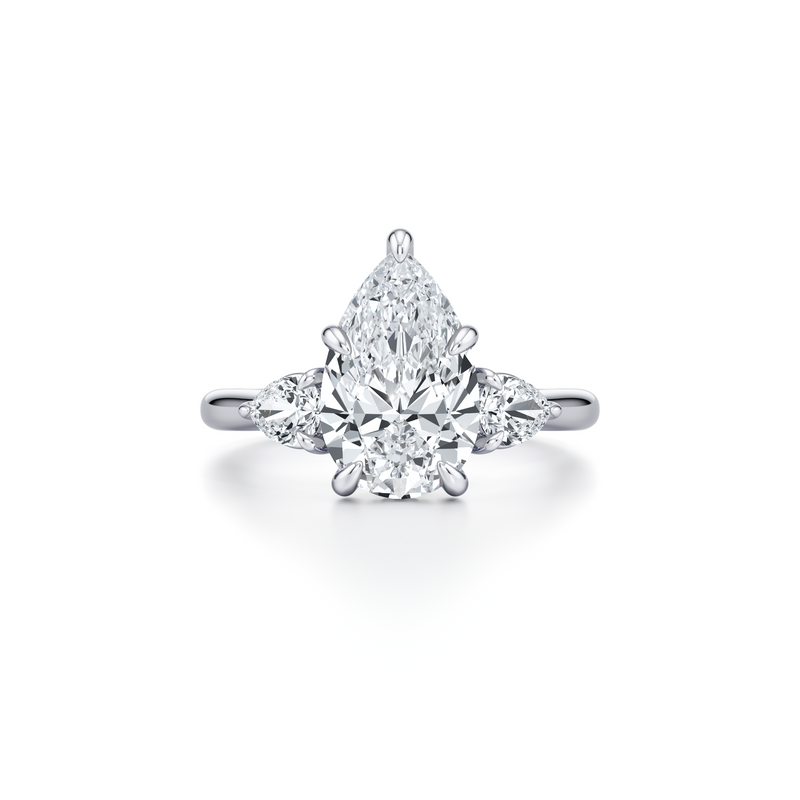 Chelsea Pear Three Stone Lab Diamond Engagement Ring image 81