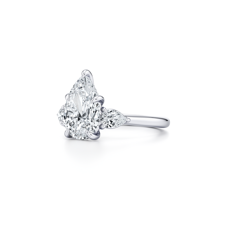 Chelsea Pear Three Stone Lab Diamond Engagement Ring image 82
