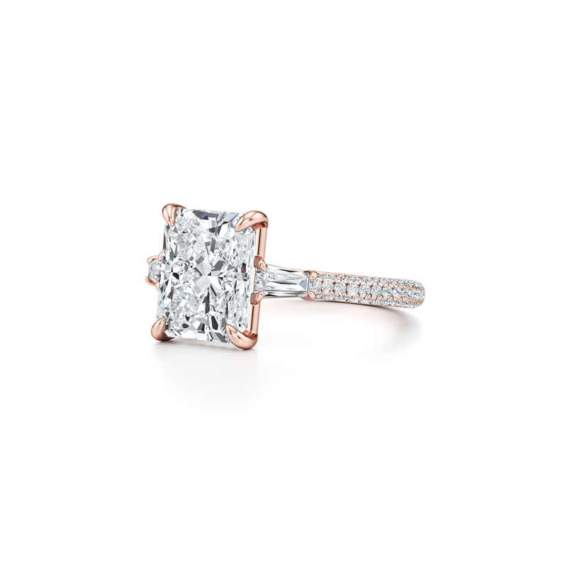 Chelsea Baguette Three Stone Lab Diamond Engagement Ring image 12