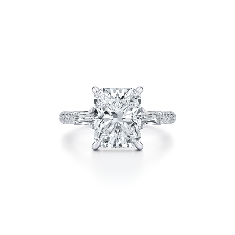 Chelsea Baguette Three Stone Lab Diamond Engagement Ring image 1