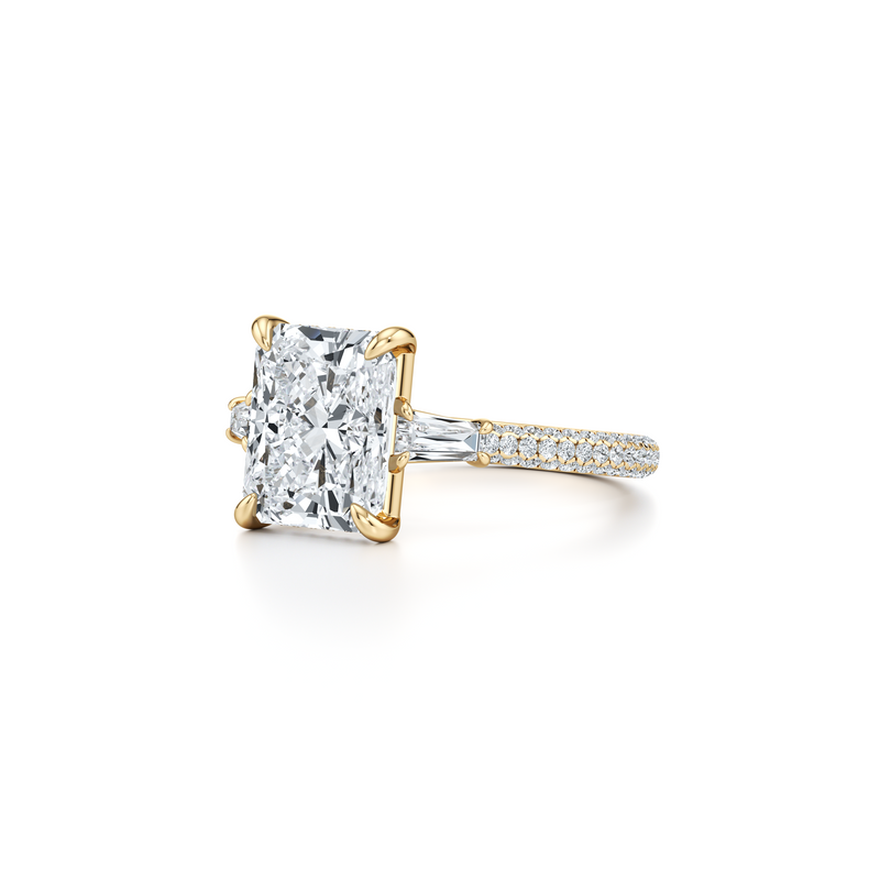 Chelsea Baguette Three Stone Lab Diamond Engagement Ring image 7
