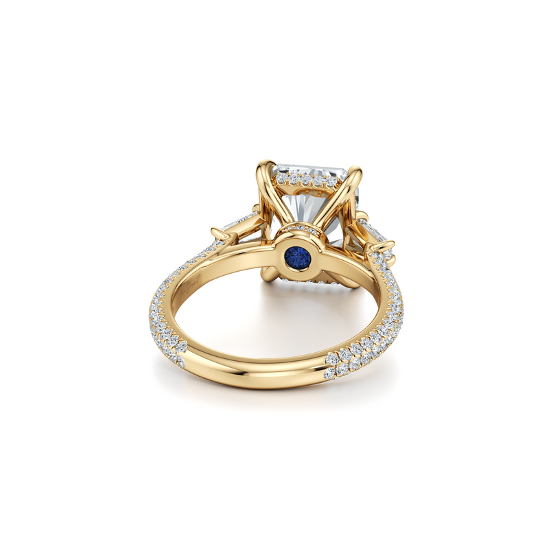 Chelsea Baguette Three Stone Lab Diamond Engagement Ring image 9