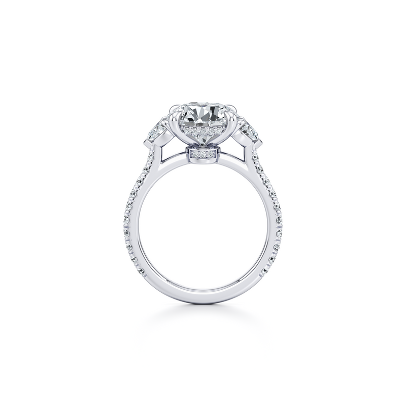Chelsea Heart Three Stone Lab Diamond Engagement Ring image 4