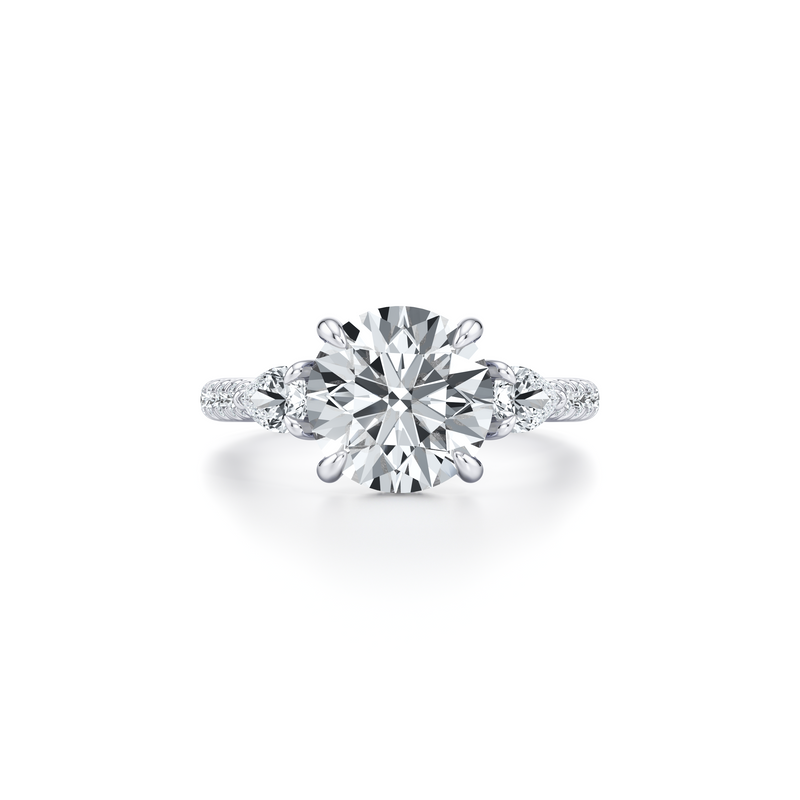 Chelsea Pear Three Stone Lab Diamond Engagement Ring image 1