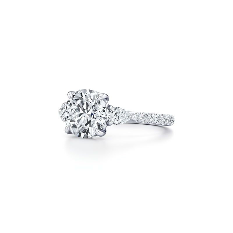 Chelsea Pear Three Stone Lab Diamond Engagement Ring image 2