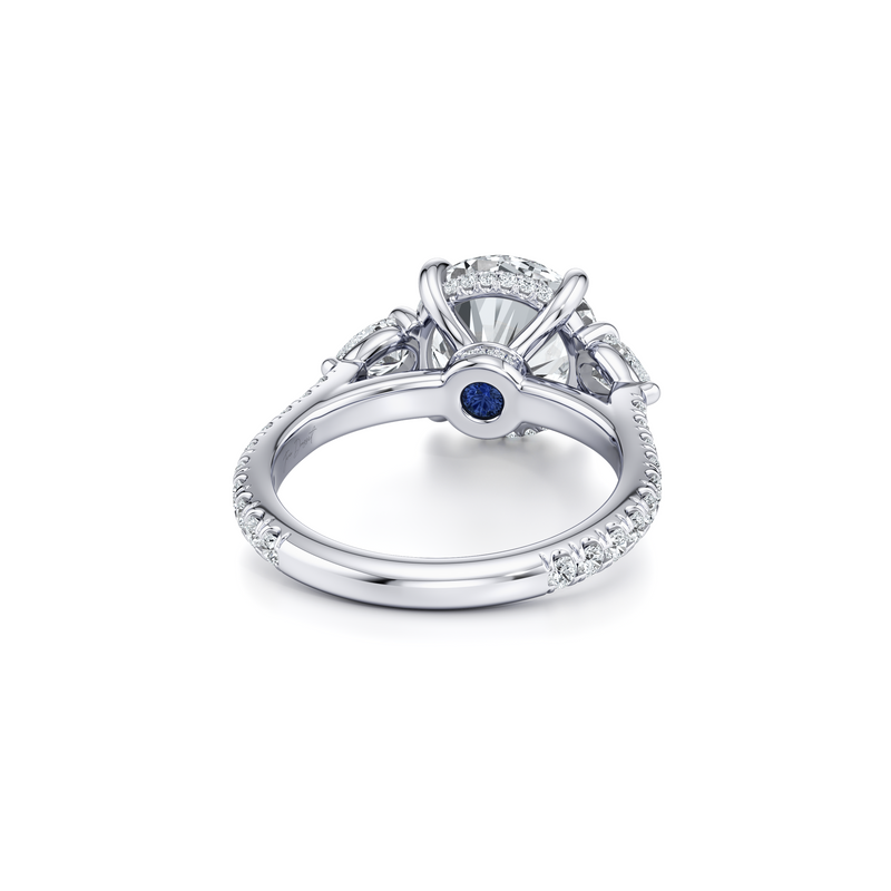 Chelsea Pear Three Stone Lab Diamond Engagement Ring image 3