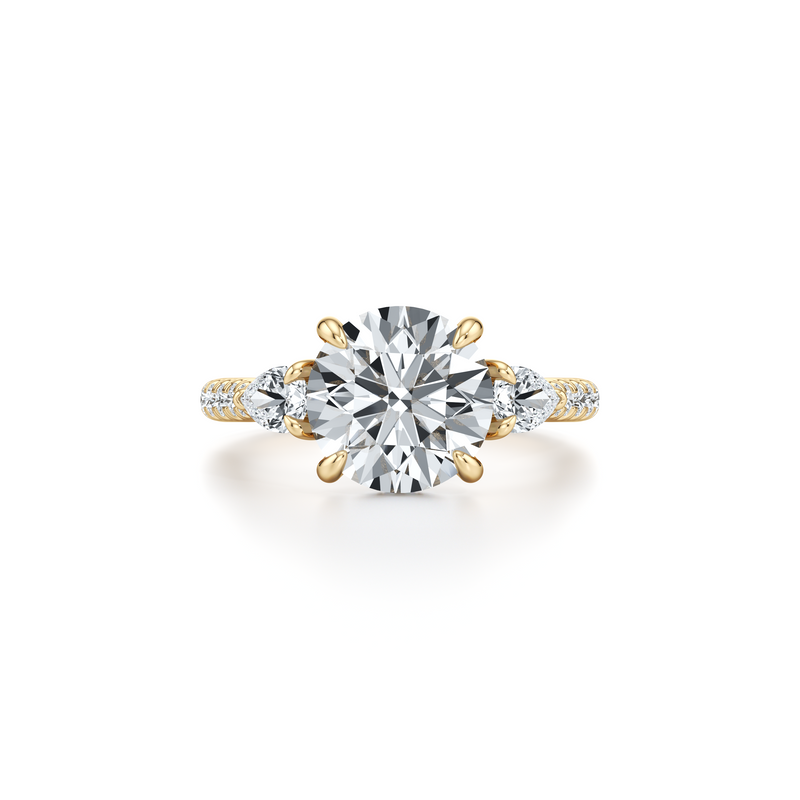 Chelsea Pear Three Stone Lab Diamond Engagement Ring image 6