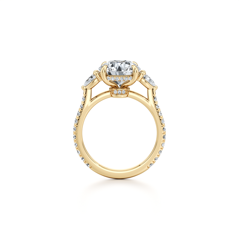 Chelsea Pear Three Stone Lab Diamond Engagement Ring image 9