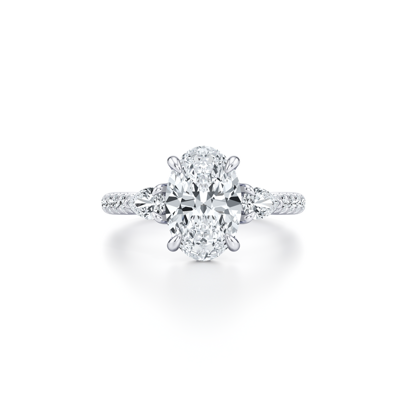 Chelsea Pear Three Stone Lab Diamond Engagement Ring image 21