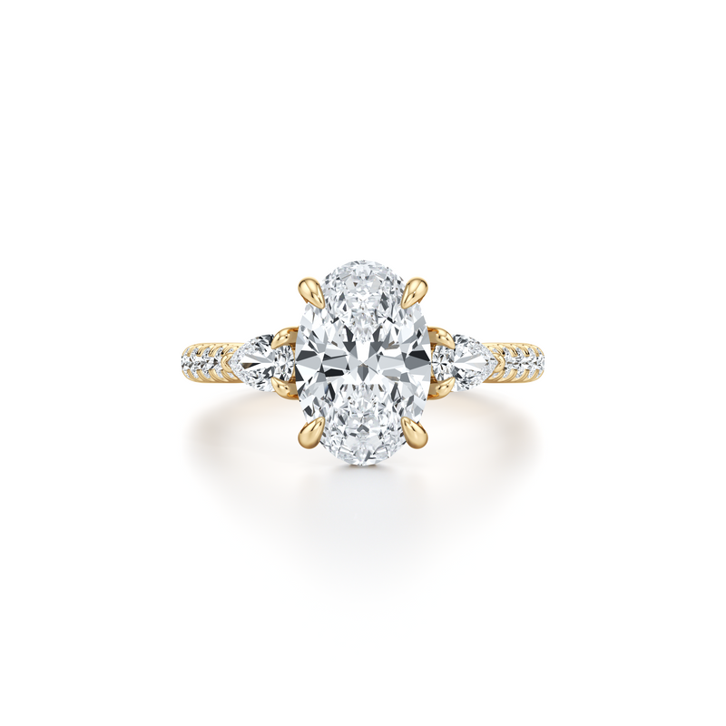 Chelsea Pear Three Stone Lab Diamond Engagement Ring image 26