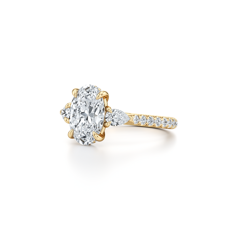 Chelsea Pear Three Stone Lab Diamond Engagement Ring image 27