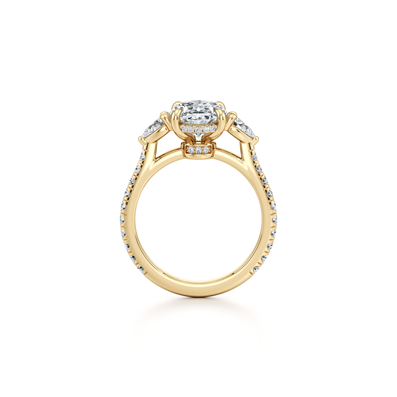 Chelsea Pear Three Stone Lab Diamond Engagement Ring image 29