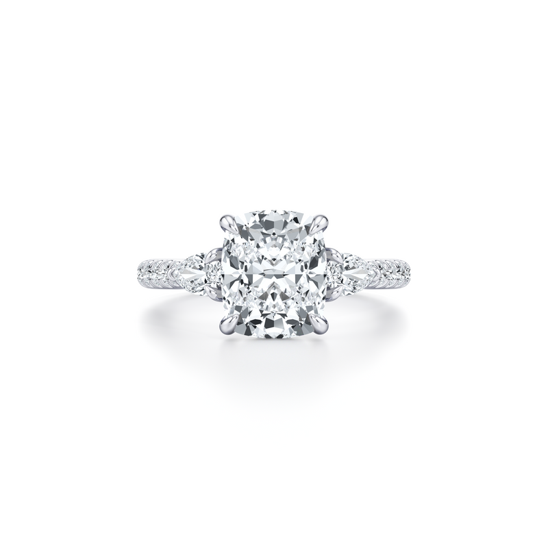Chelsea Pear Three Stone Lab Diamond Engagement Ring image 81