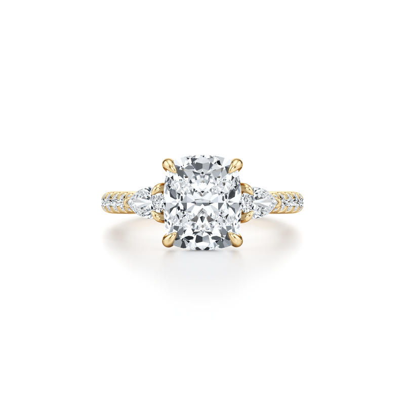 Chelsea Pear Three Stone Lab Diamond Engagement Ring image 86