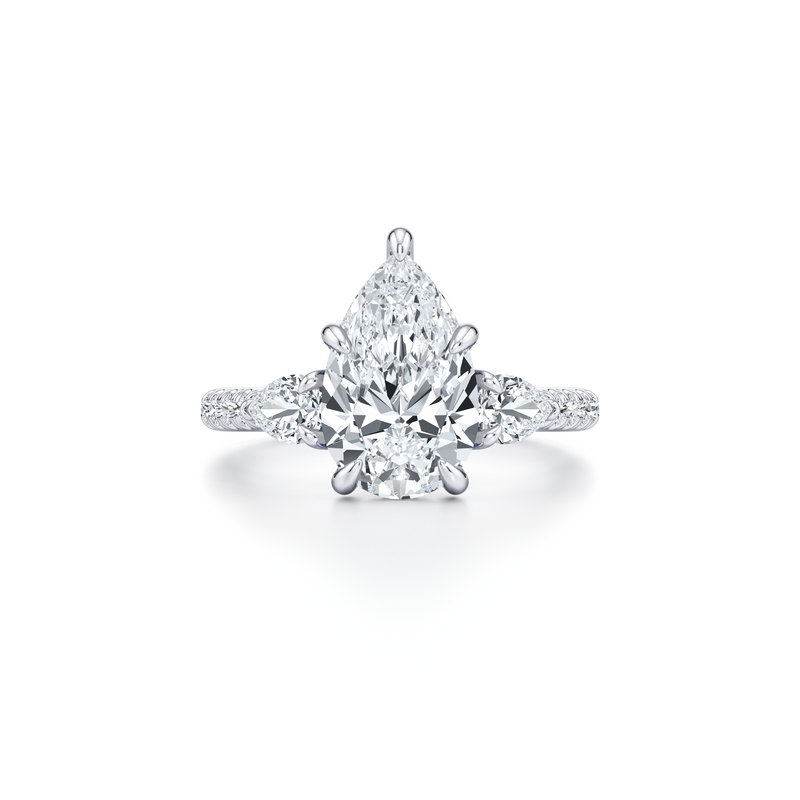 Chelsea Pear Three Stone Lab Diamond Engagement Ring image 101