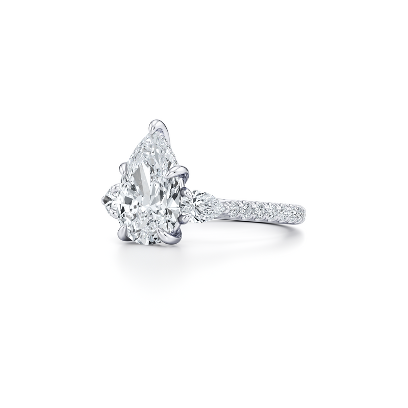 Chelsea Pear Three Stone Lab Diamond Engagement Ring image 102