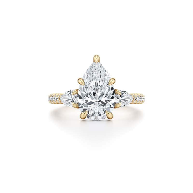 Chelsea Pear Three Stone Lab Diamond Engagement Ring image 106