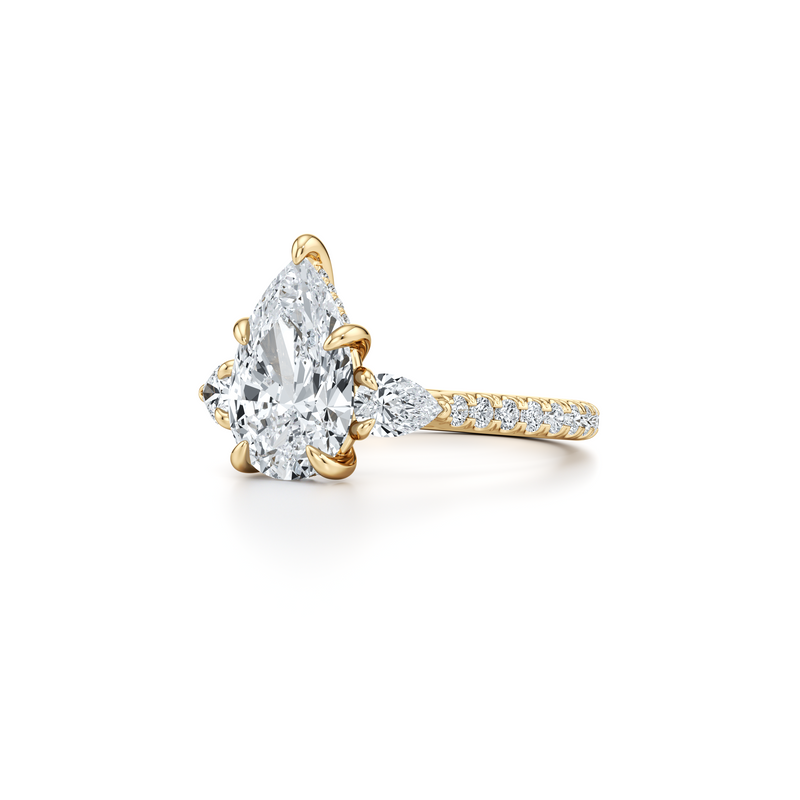 Chelsea Pear Three Stone Lab Diamond Engagement Ring image 107