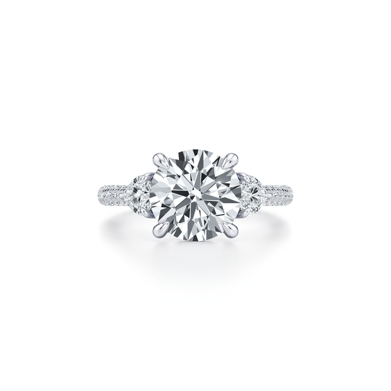 Chelsea Heart Three Stone Lab Diamond Engagement Ring image 1
