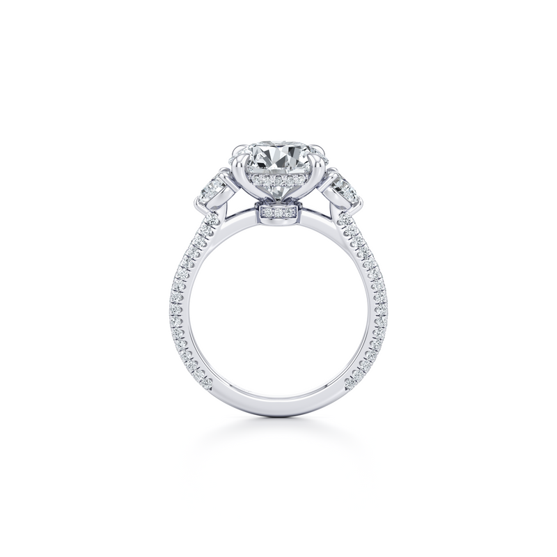 Chelsea Heart Three Stone Lab Diamond Engagement Ring image 4