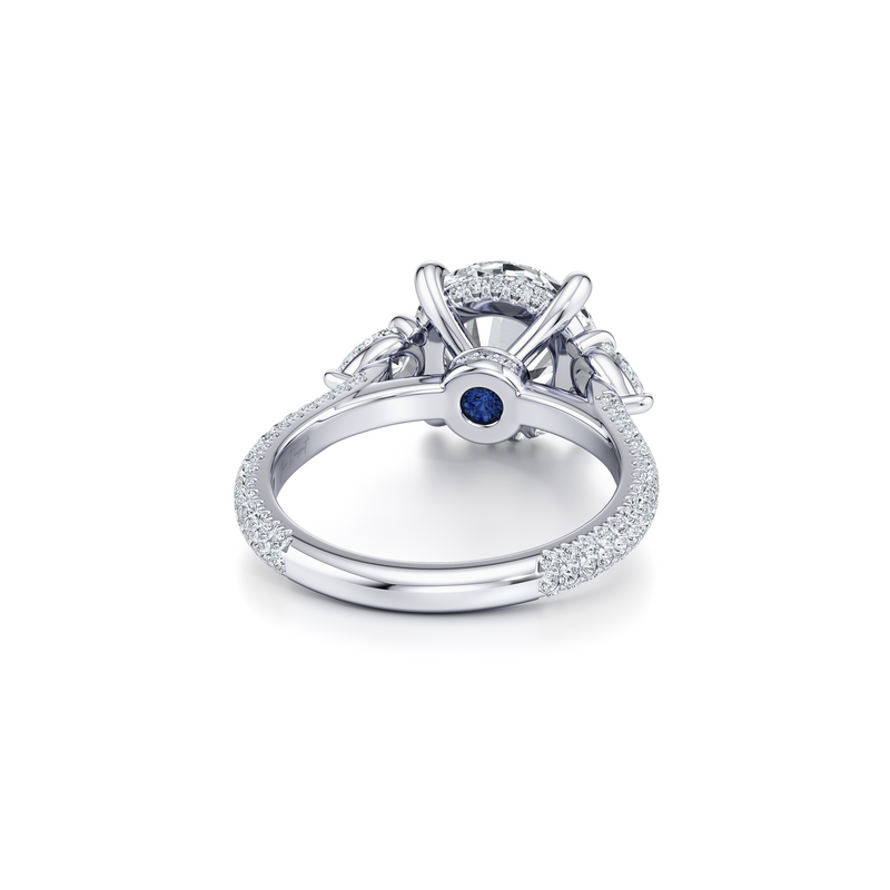 Chelsea Pear Three Stone Lab Diamond Engagement Ring image 3