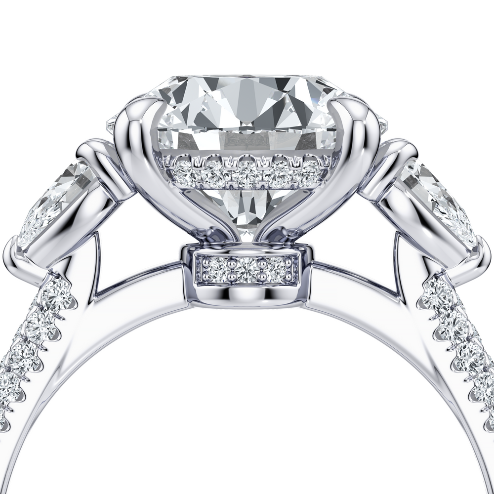 Chelsea Round Cut Three Stone Engagement Ring image 5