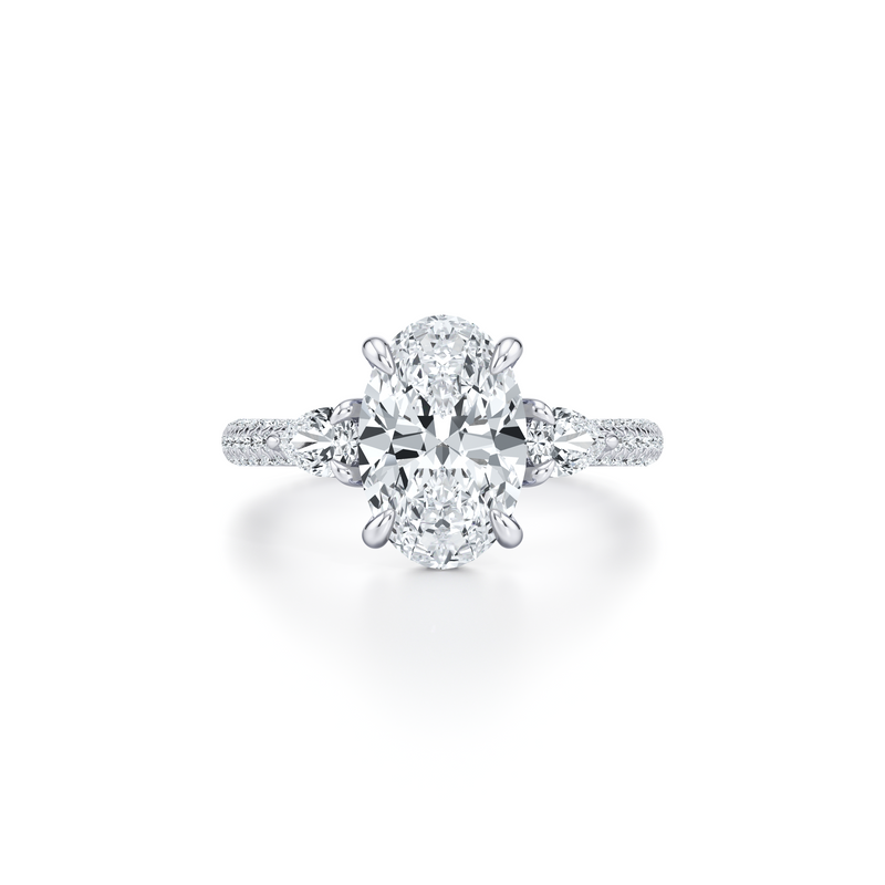 Chelsea Pear Three Stone Lab Diamond Engagement Ring image 21