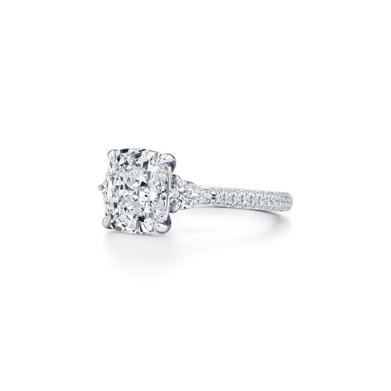 Chelsea Pear Three Stone Lab Diamond Engagement Ring image 82