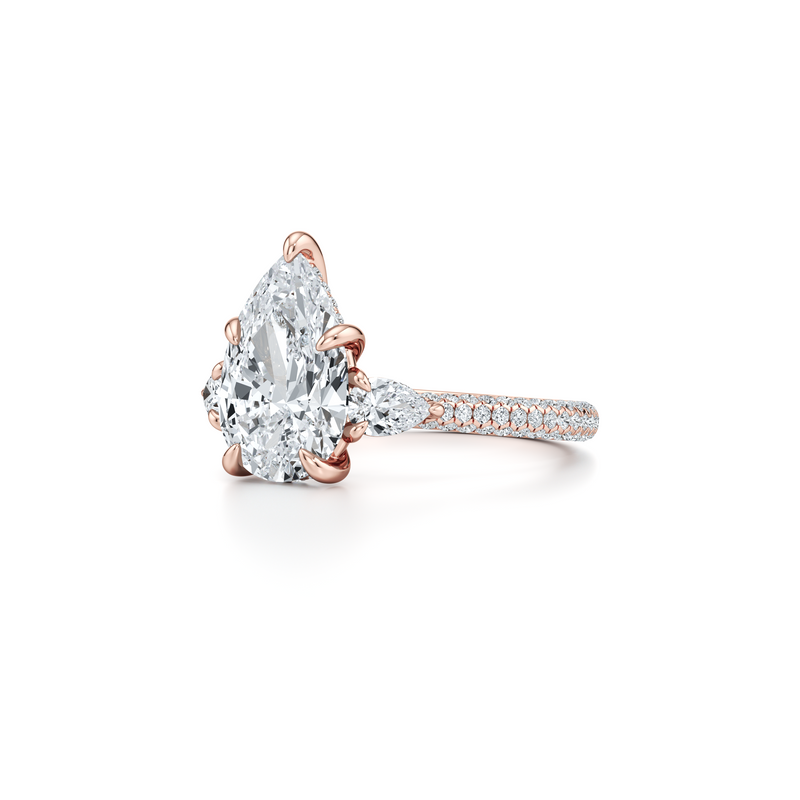 Chelsea Pear Three Stone Lab Diamond Engagement Ring image 112