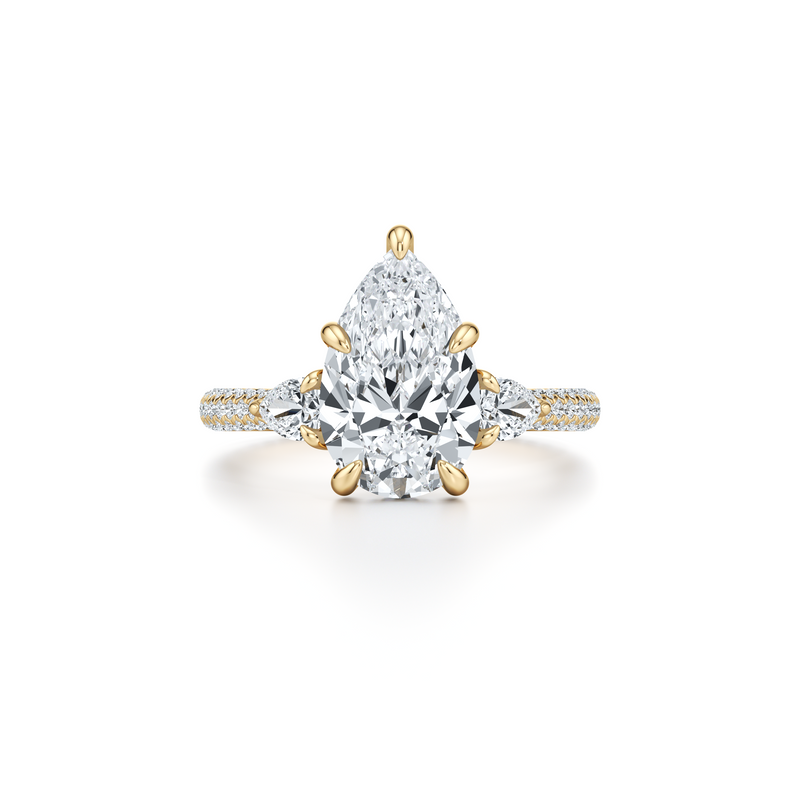 Chelsea Pear Three Stone Lab Diamond Engagement Ring image 106