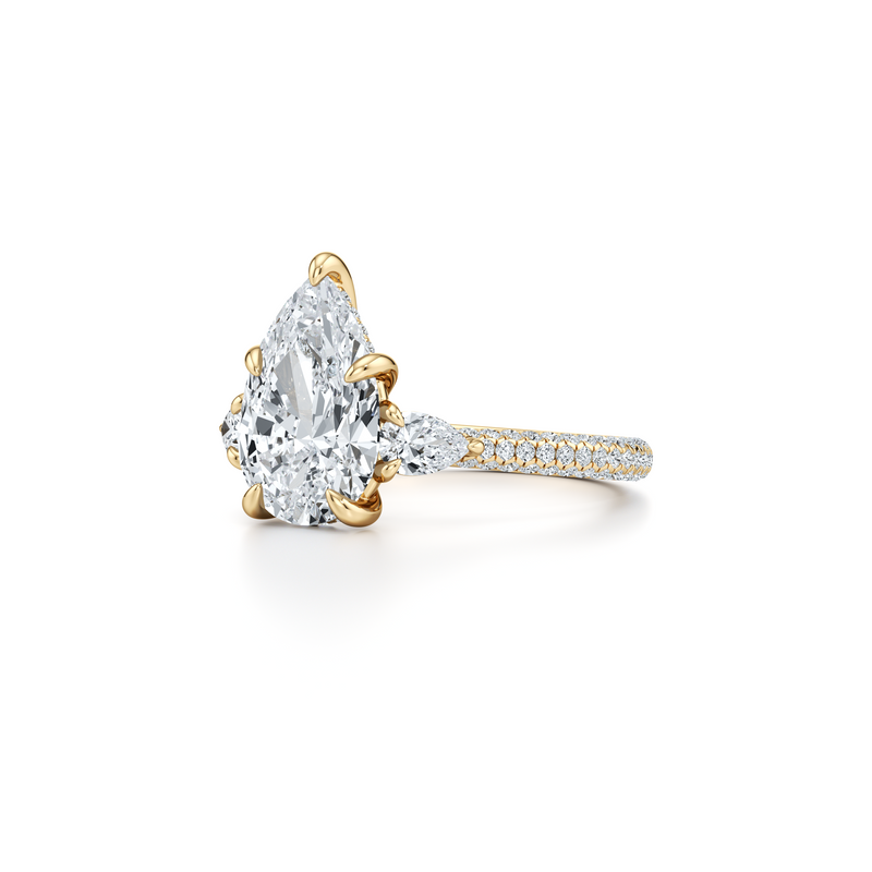Chelsea Pear Three Stone Lab Diamond Engagement Ring image 107