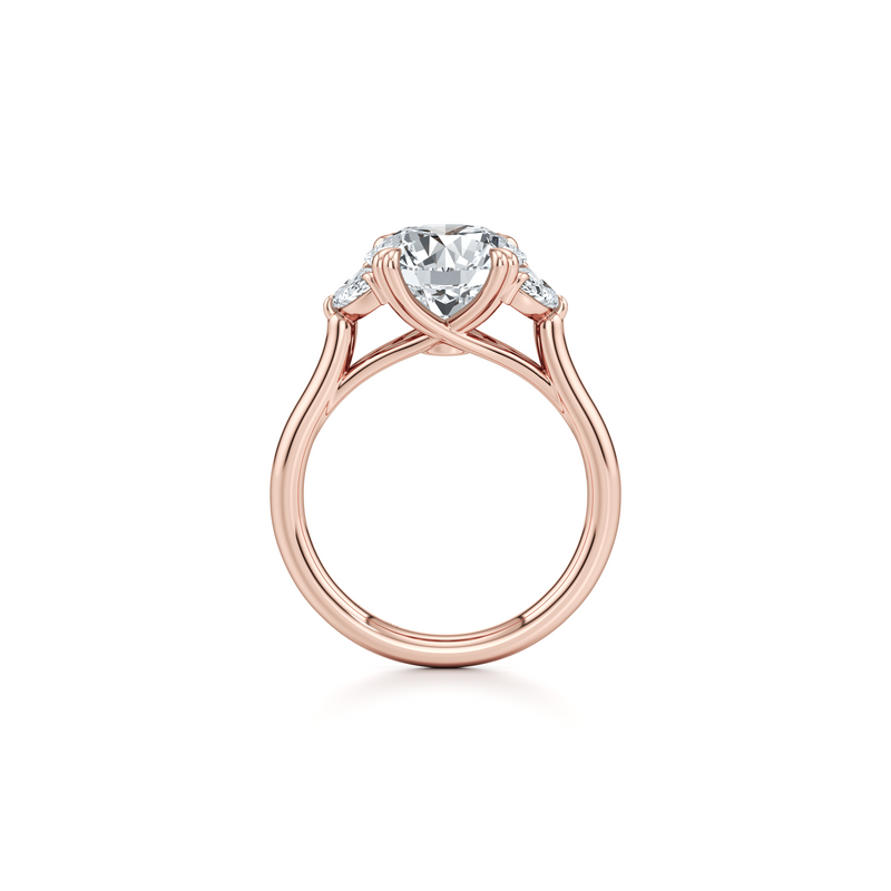 Elle Half Moon Three Stone Lab Diamond Engagement Ring image 14
