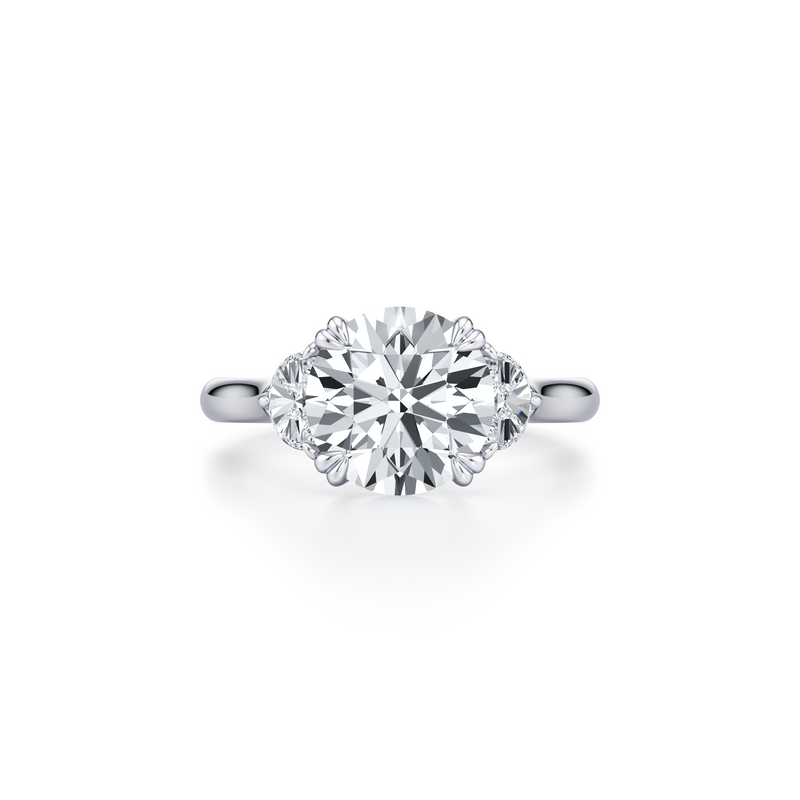 Elle Half Moon Three Stone Lab Diamond Engagement Ring image 1