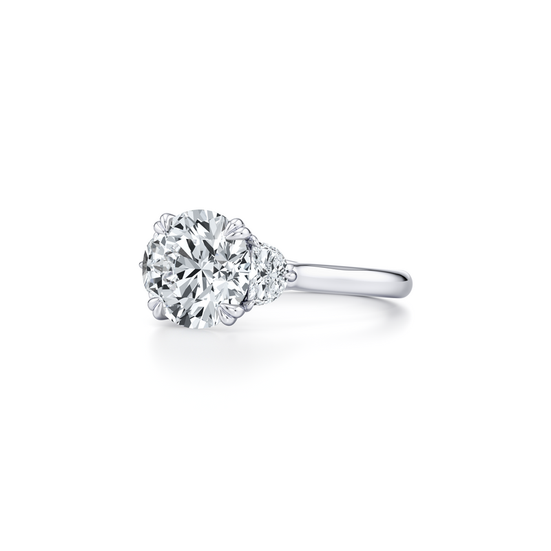 Elle Half Moon Three Stone Lab Diamond Engagement Ring image 2