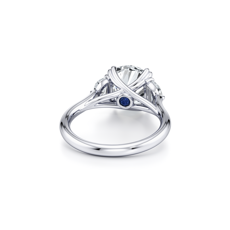 Elle Half Moon Three Stone Lab Diamond Engagement Ring image 3