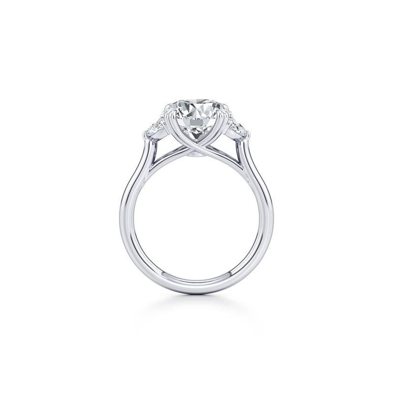 Elle Half Moon Three Stone Lab Diamond Engagement Ring image 4