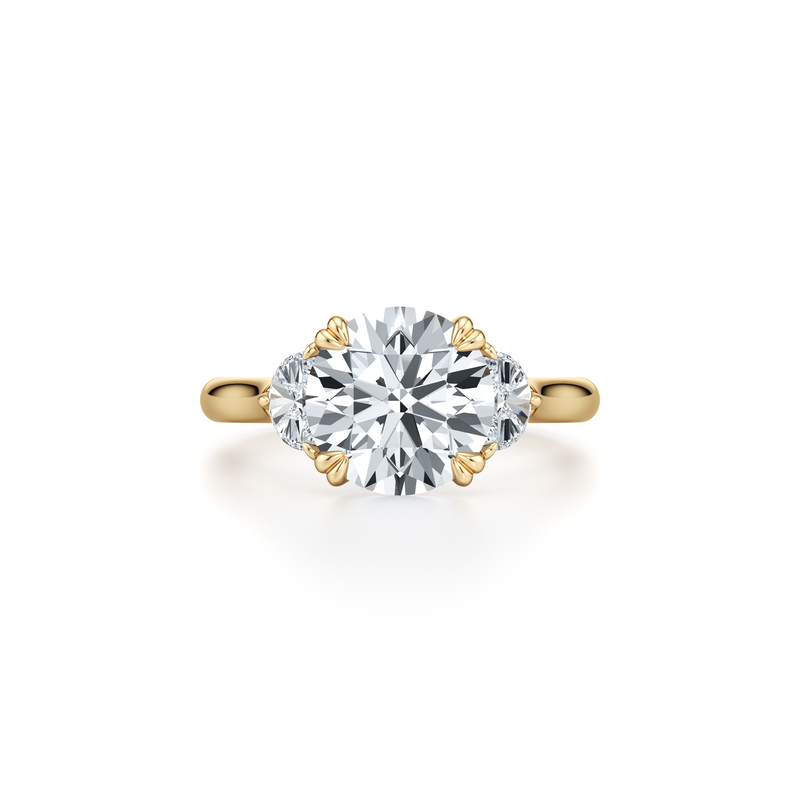 Elle Half Moon Three Stone Lab Diamond Engagement Ring image 6