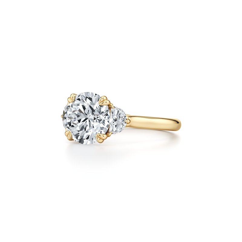 Elle Half Moon Three Stone Lab Diamond Engagement Ring image 7