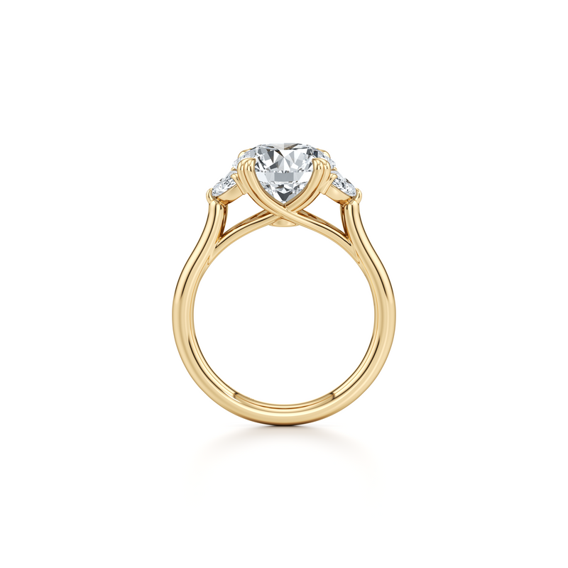 Elle Half Moon Three Stone Lab Diamond Engagement Ring image 9