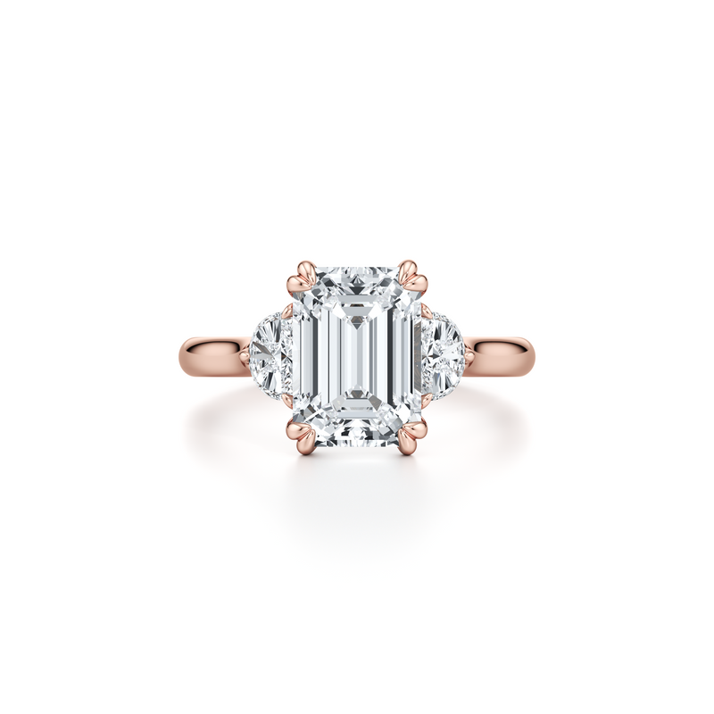 Elle Half Moon Three Stone Lab Diamond Engagement Ring image 71