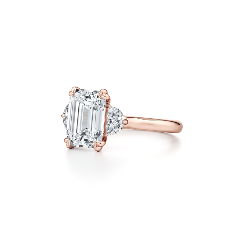 Elle Half Moon Three Stone Lab Diamond Engagement Ring image 72
