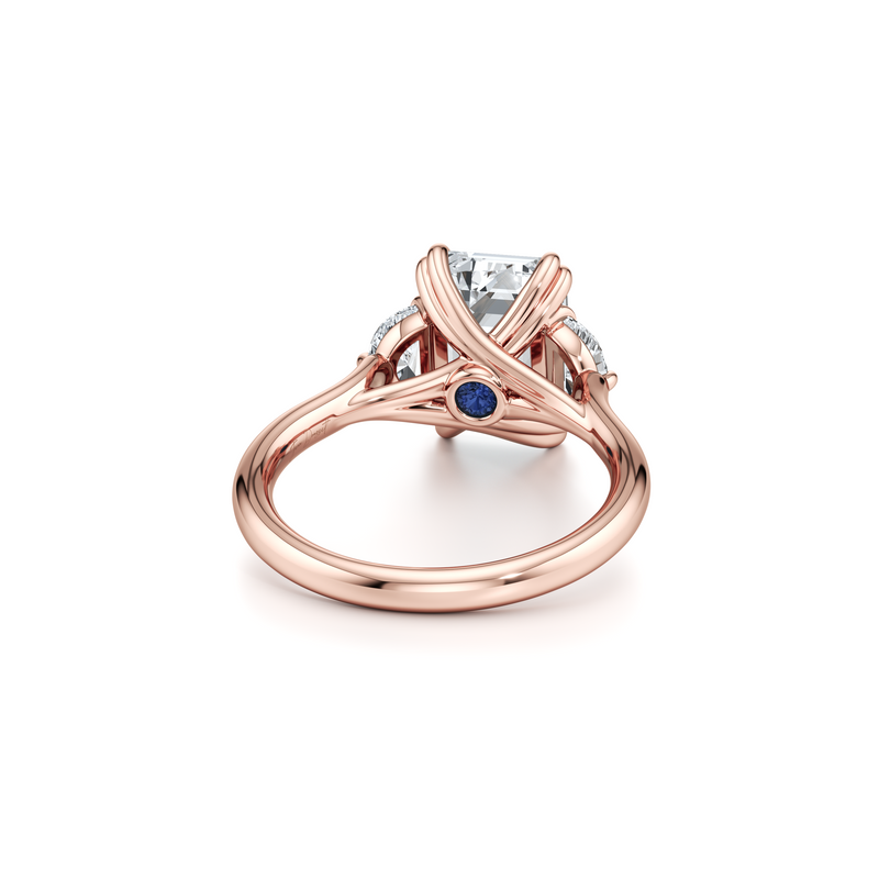 Elle Half Moon Three Stone Lab Diamond Engagement Ring image 73