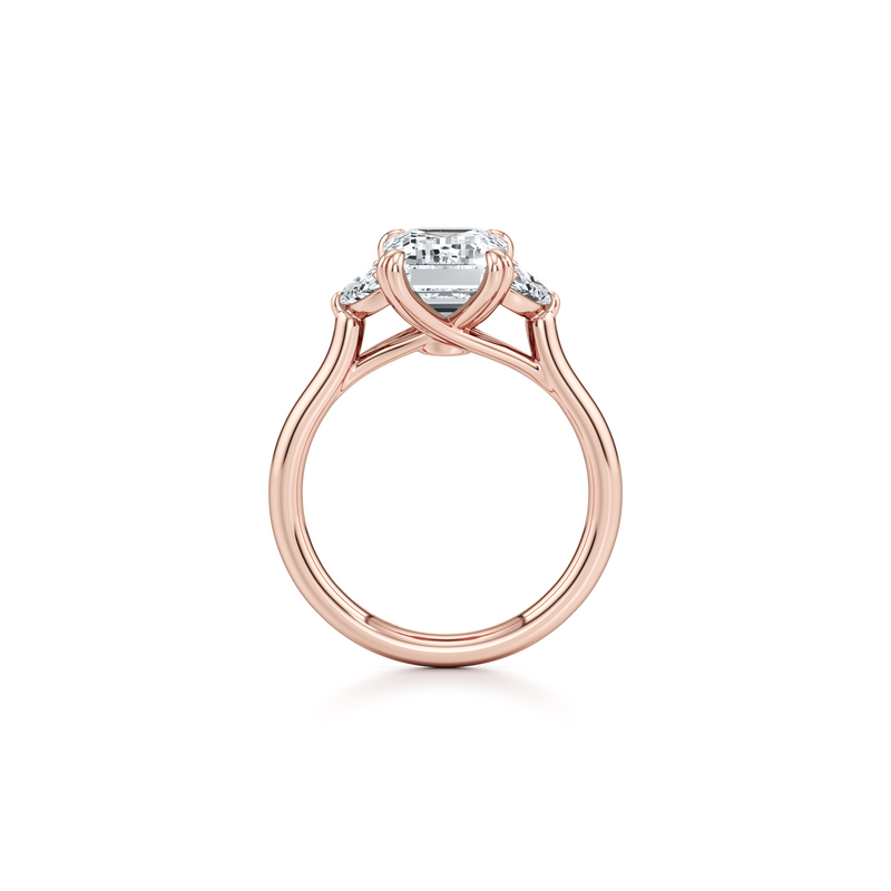 Elle Half Moon Three Stone Lab Diamond Engagement Ring image 74