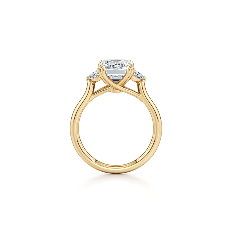 Elle Half Moon Three Stone Lab Diamond Engagement Ring image 69