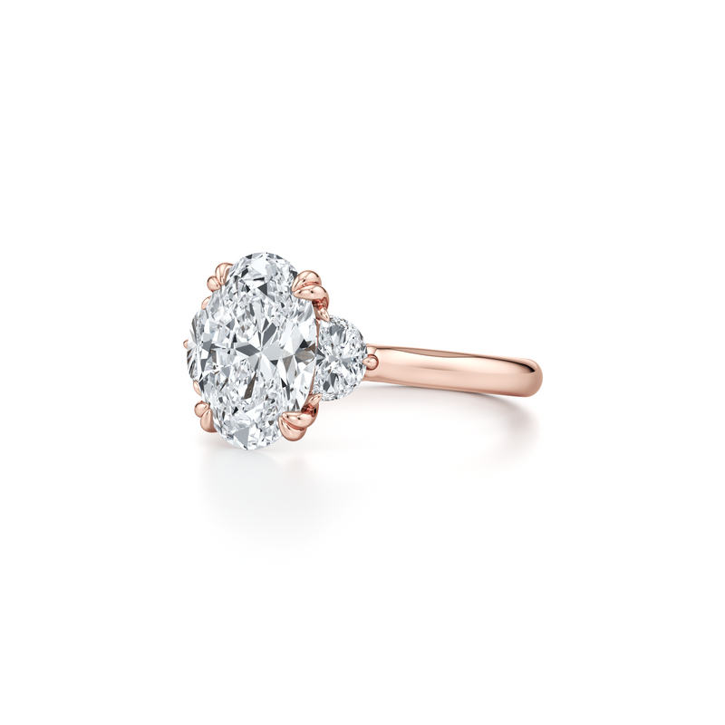 Elle Half Moon Three Stone Lab Diamond Engagement Ring image 32