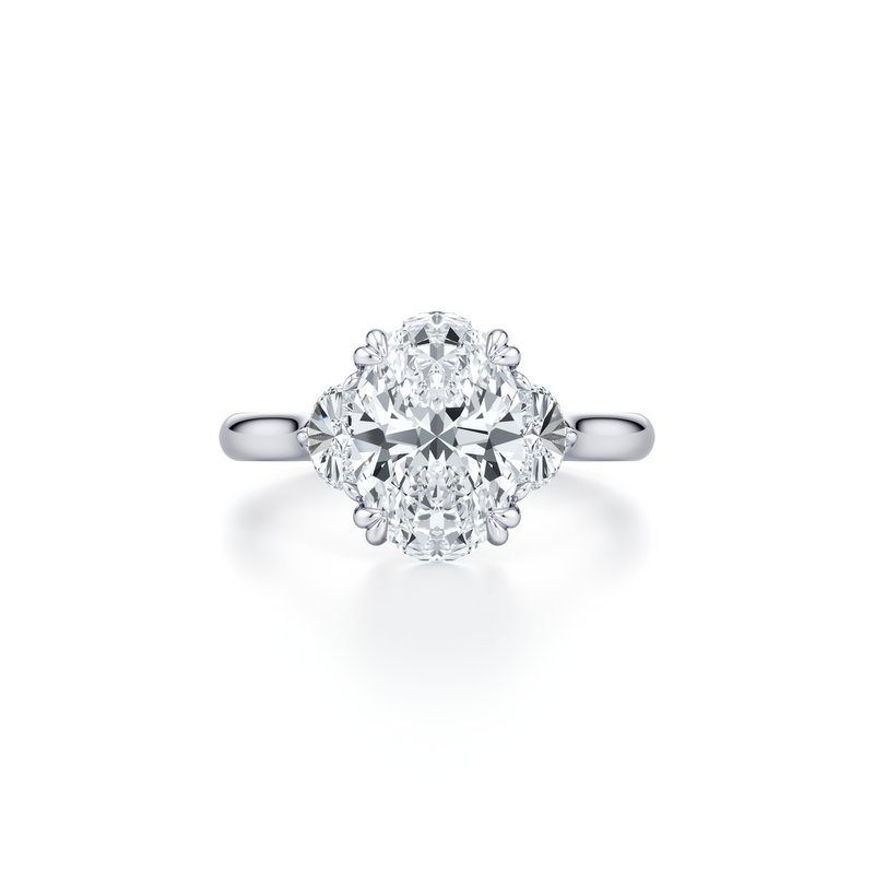 Elle Half Moon Three Stone Lab Diamond Engagement Ring image 21