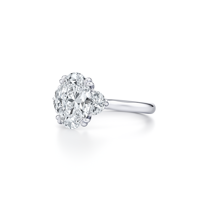 Elle Half Moon Three Stone Lab Diamond Engagement Ring image 22