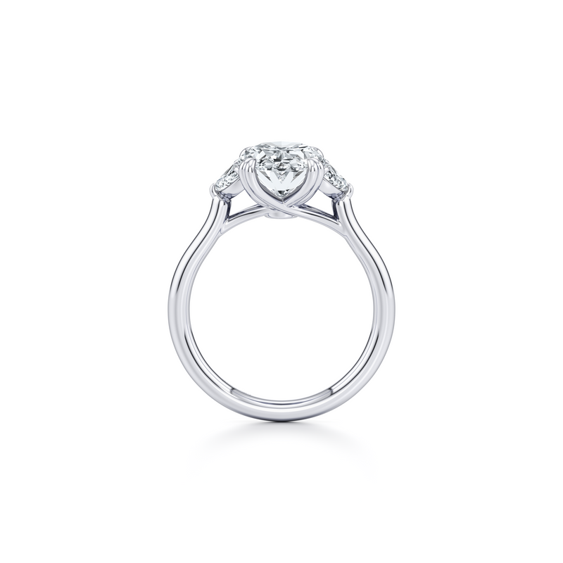 Elle Half Moon Three Stone Lab Diamond Engagement Ring image 24