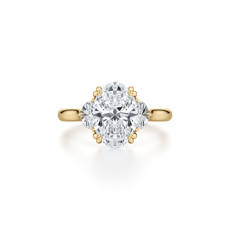 Elle Half Moon Three Stone Lab Diamond Engagement Ring image 26